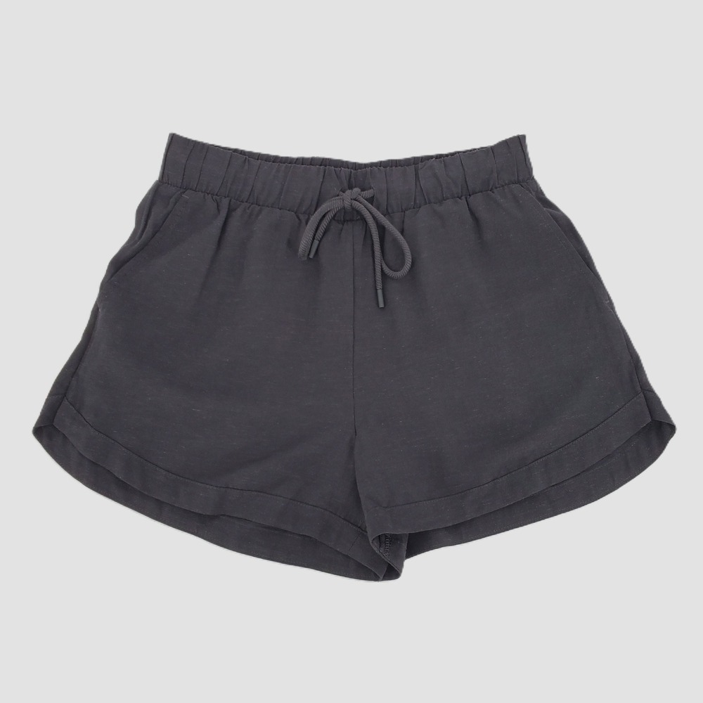 CALIA Womens XS High Rise Tie Front Swim Coverup Shorts Pure Blackβ Rayon Linen